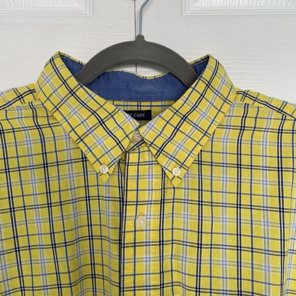 Men’s Chaps Yellow Plaid Long Sleeve Button Down Shirt Size L - Picture 3 of 7